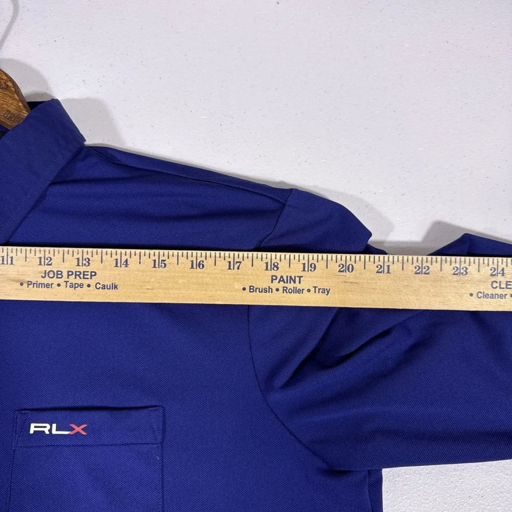 RLX Ralph Lauren Shirt Mens Large Navy Blue CCC Golf Performance Preppy Old Mone